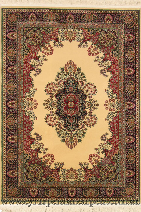 Super Istanbul Traditional Medallion Rug Noori Beige Red - Click Image to Close