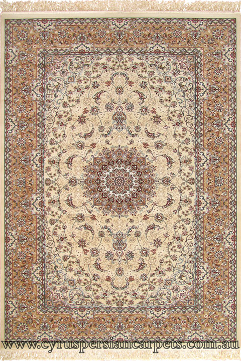 Tehran Traditional Medallion Rug 750558 Cream - Click Image to Close
