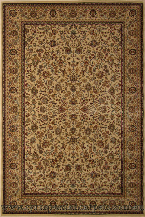 Venetian Traditional Oriental Floral Rug 8595A Cream - Click Image to Close