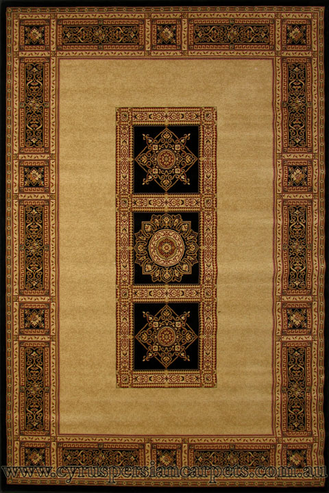 Venetian Traditional Square Pattern Rug 8827H Cream - Click Image to Close