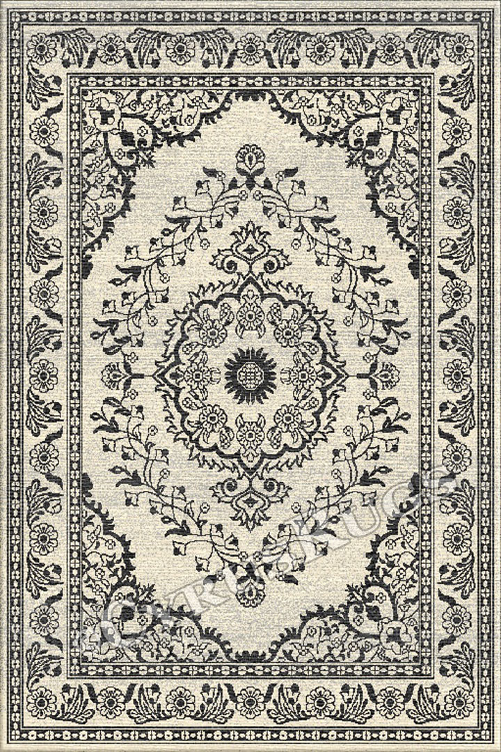 Vintage Traditional Floral Rug 0HB93 Cotton Charcoal - Click Image to Close
