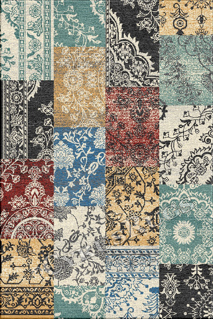 Vintage Patchwork Floral Rug HB127 Multi Multi - Click Image to Close