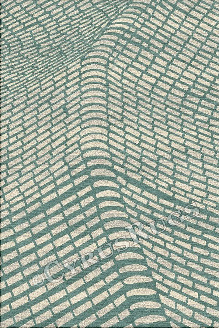 Vintage Abstract Modern Rugs HB285 Aqua Cotton - Click Image to Close