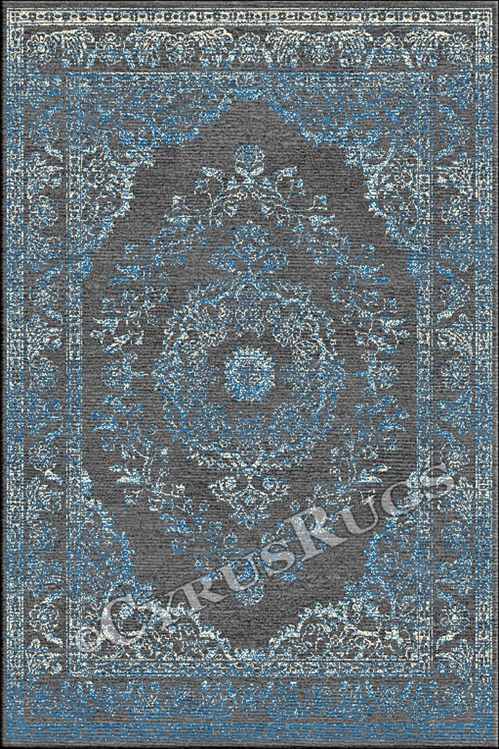 Vintage Traditional Floral Rug 0HB93 Grey Blue - Click Image to Close