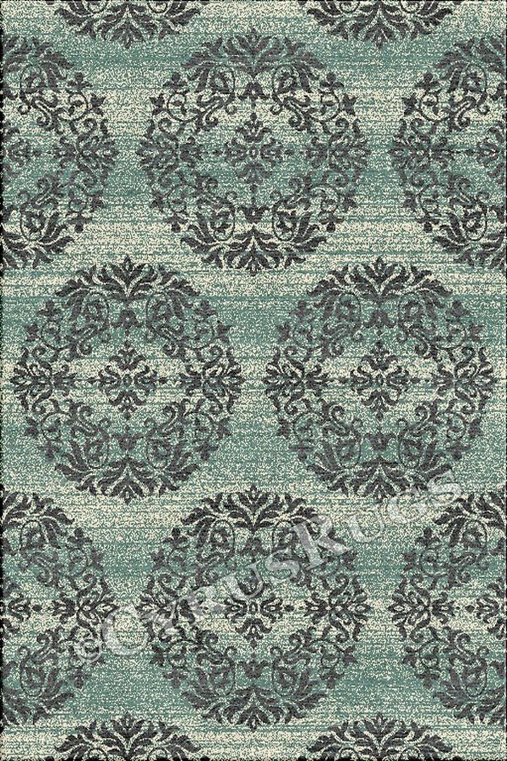 Vintage Traditional Floral Rug HB296 Aqua Grey - Click Image to Close