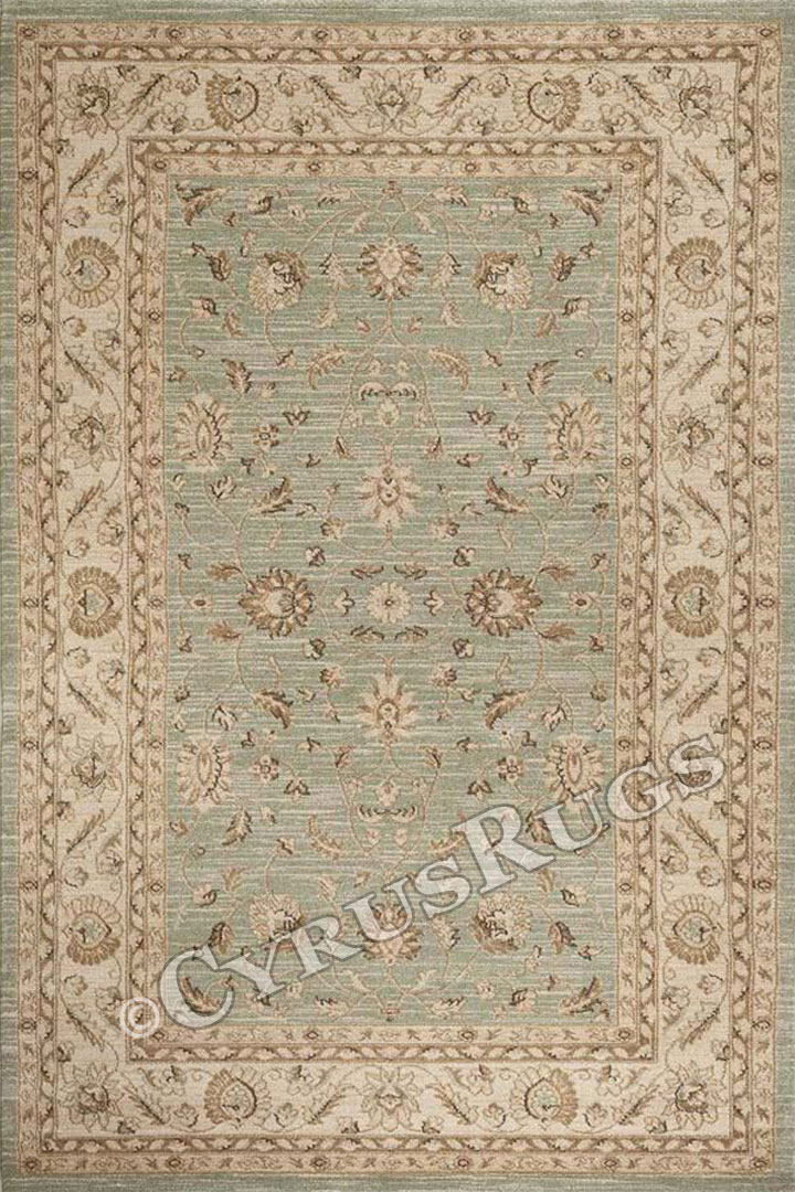 Classico Traditional Border Rugs 5000 L. Green Cream - Click Image to Close