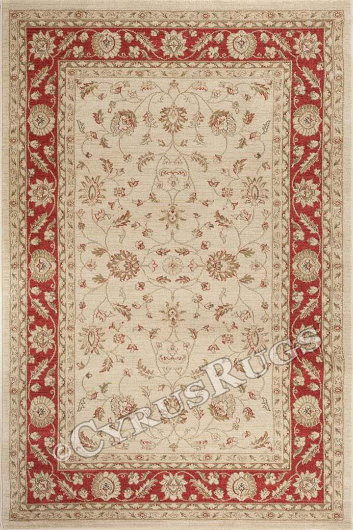 Classico Traditional Border Rugs 5005 Cream Tile Red - Click Image to Close
