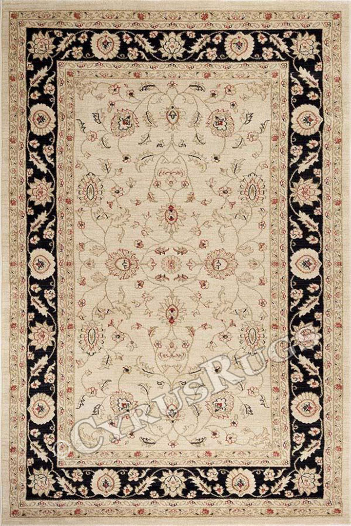 Classico Traditional Border Rugs 5002 Cream Black - Click Image to Close