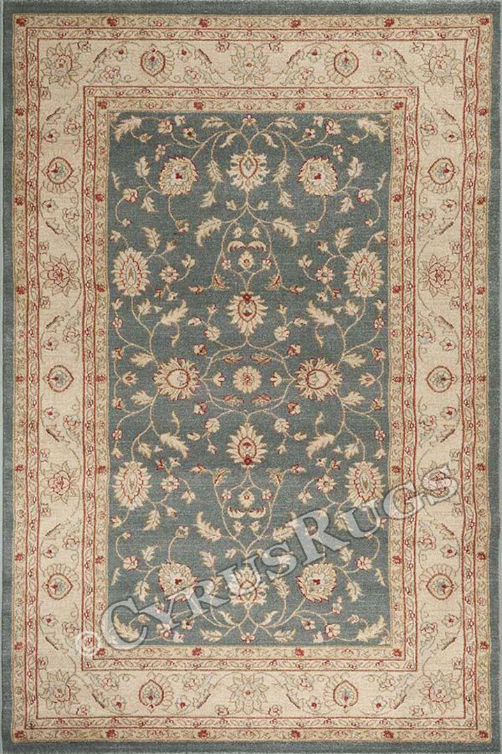 Classico Traditional Border Rugs 5004 D. Blue Cream - Click Image to Close