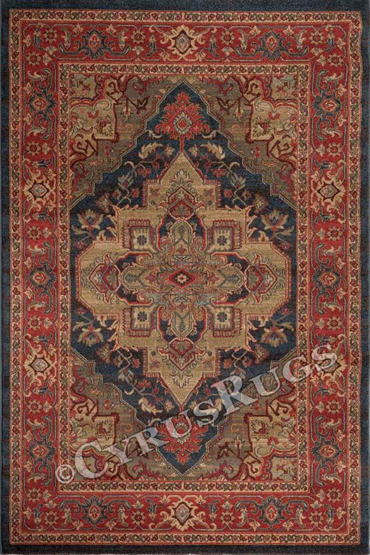 Classico Traditional Medallion Rugs 5011 D. Blue Red - Click Image to Close