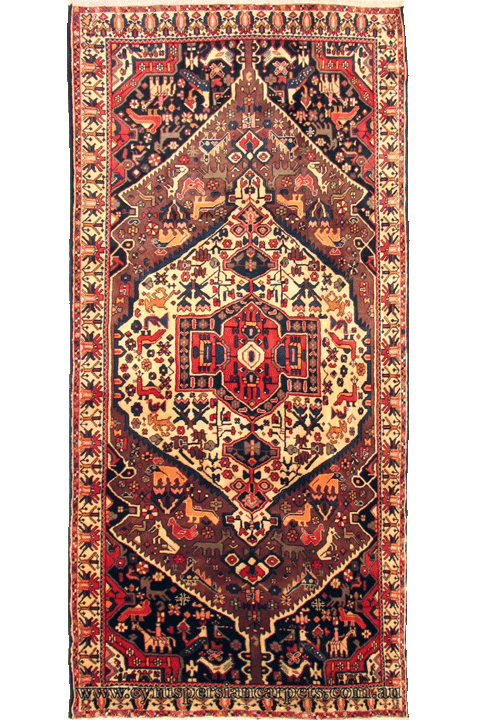Bakhtiari Hand Knotted Wool Rug (Size 308 x 172cm) - Click Image to Close