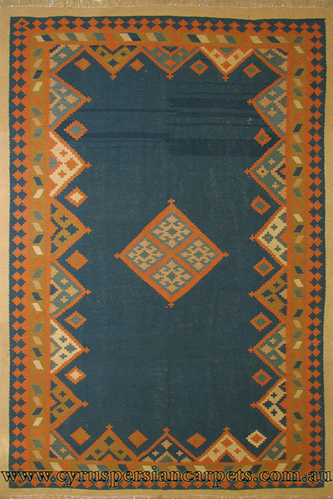 Persian Hand Woven Wool Kilim (Size 282 x 191cm) - Click Image to Close