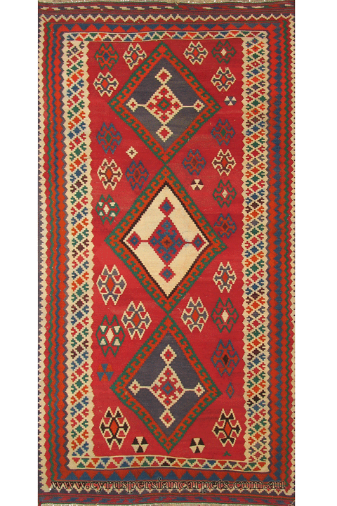 Persian Hand Woven Wool Kilim (Size 290 x 150cm) - Click Image to Close