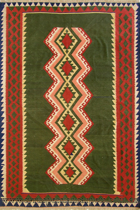 Persian Hand Woven Wool Kilim (Size 310 x 219cm) - Click Image to Close