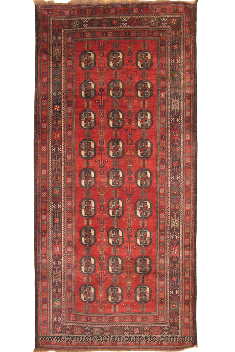 Baluch Hand Knotted Geometric Wool Rug - Click Image to Close