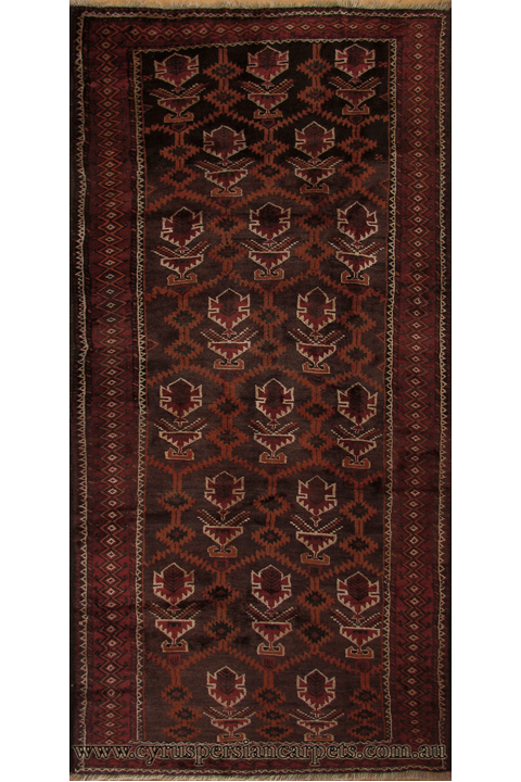 Baluch Hand Knotted Geometric Wool Rug - Click Image to Close