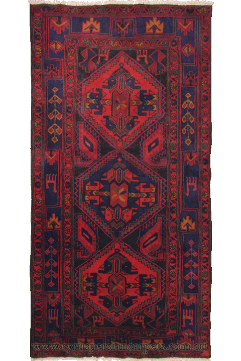 Hamedan Hand Knotted Wool Rug (Size 212 x 133cm) - Click Image to Close