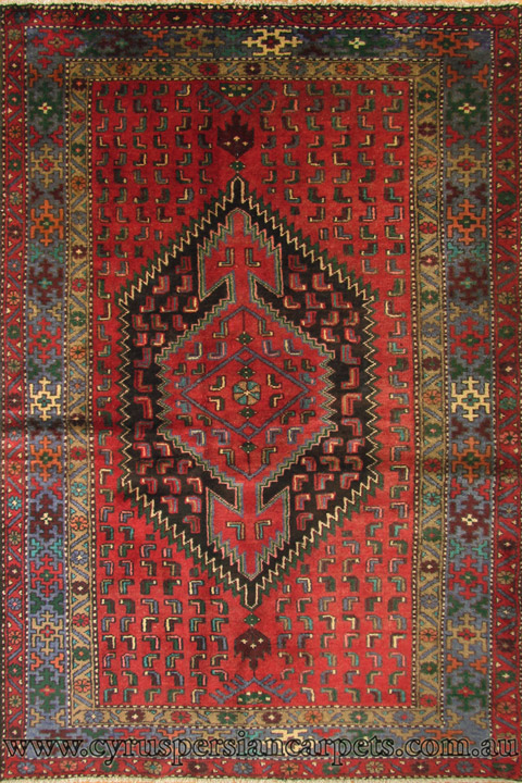 Hamedan Hand Knotted Wool Rug (Size 230 x 145cm) - Click Image to Close