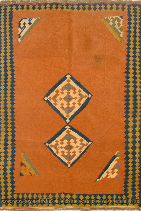 Persian Hand Woven Wool Kilim (Size 229 x 143cm) - Click Image to Close