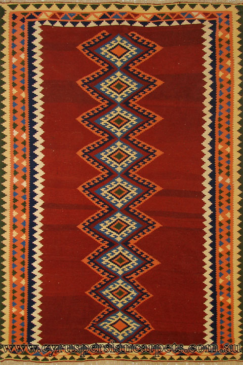 Persian Hand Woven Wool Kilim (Size 239 x 170cm) - Click Image to Close