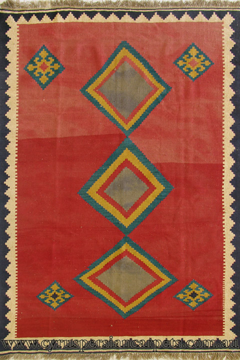 Persian Hand Woven Wool Kilim (Size 246 x 153cm) - Click Image to Close