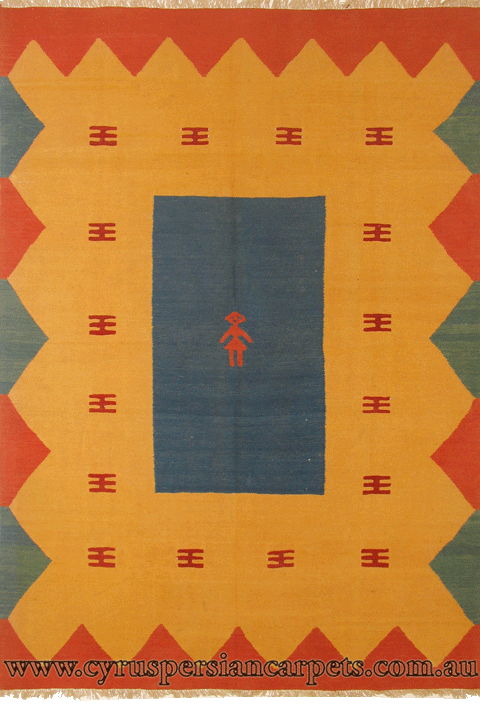 Persian Hand Woven Wool Kilim (Size 249 x 179cm) - Click Image to Close