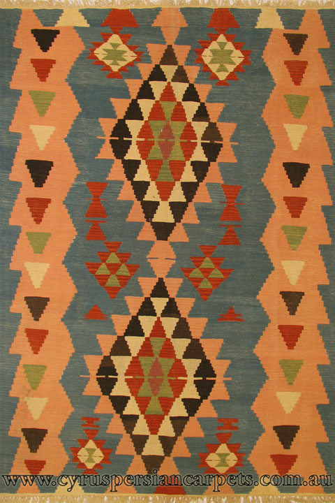 Turkish Hand Woven Wool Kilim (Size 252 x 175cm) - Click Image to Close