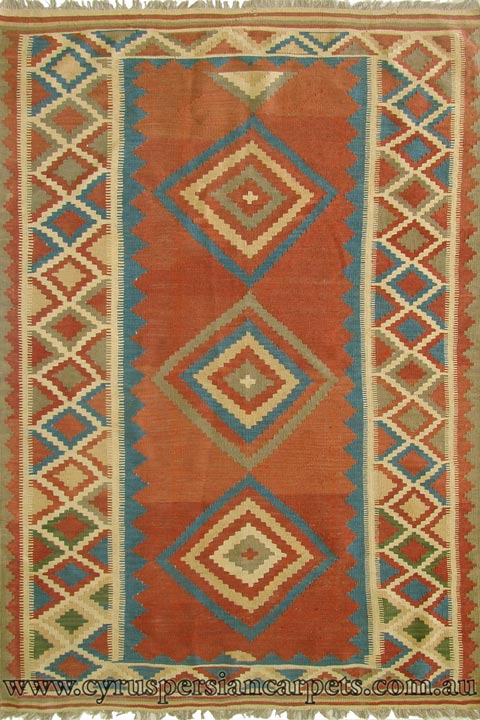 Persian Hand Woven Wool Kilim (Size 265 x 150cm) - Click Image to Close