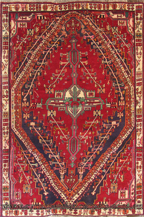 Qashqai Hand Knotted Wool Rug (Size 220 x 147cm) - Click Image to Close