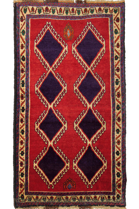 Qashqai Hand Knotted Wool Rug (Size 187 x 109cm) - Click Image to Close