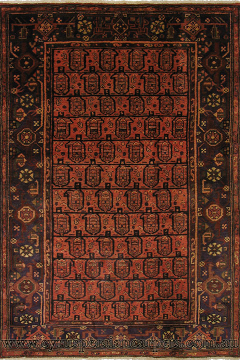 Hamedan Hand Knotted Oriental Wool Rug - Click Image to Close