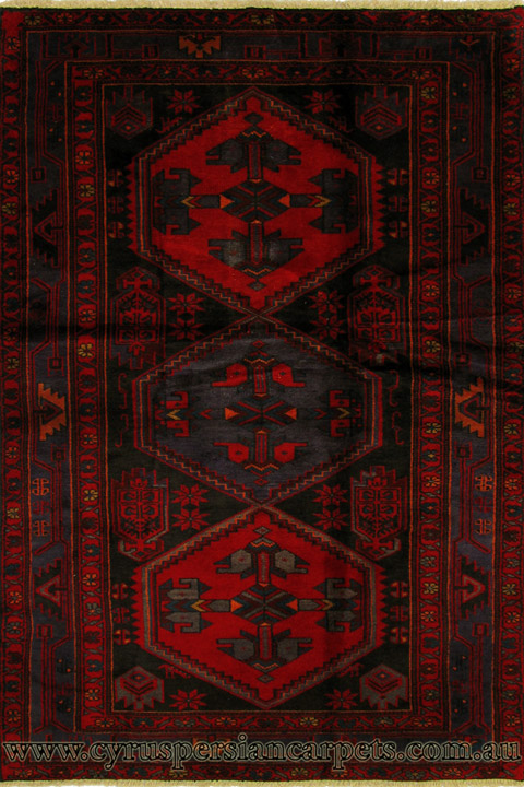 Zanjan Hand Knotted Geometric Wool Rug - Click Image to Close