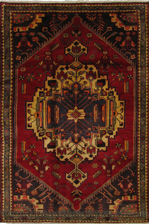 Zanjan Hand Knotted Medallion Wool Rug - Click Image to Close