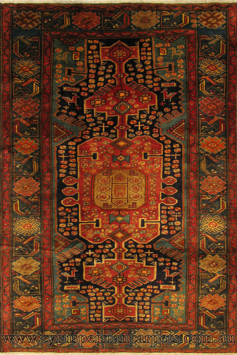 Zanjan Hand Knotted Medallion Wool Rug - Click Image to Close
