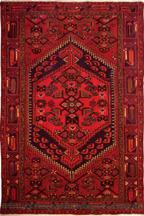 Zanjan Hand Knotted Medallion Wool Rug - Click Image to Close