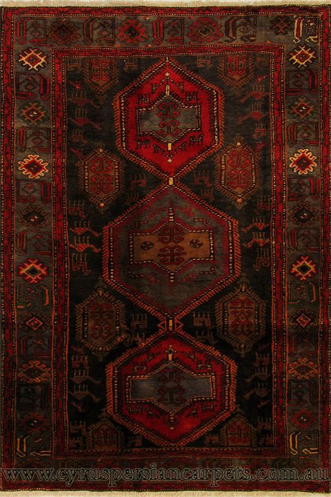 Zanjan Hand Knotted Geometric Wool Rug - Click Image to Close