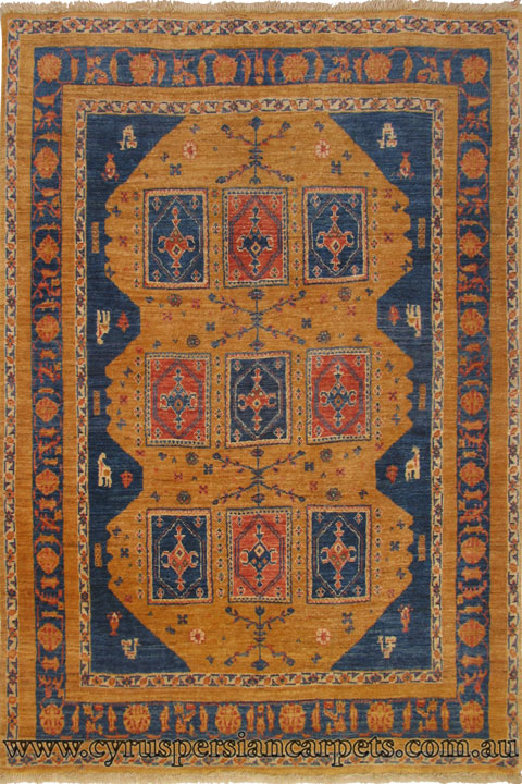 Kashkoli Hand Knotted Geometric Wool Rug - Click Image to Close
