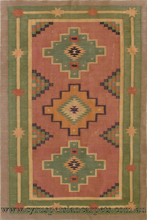 Indian Hand Woven Wool Kilim (Size 152 x 92cm) - Click Image to Close