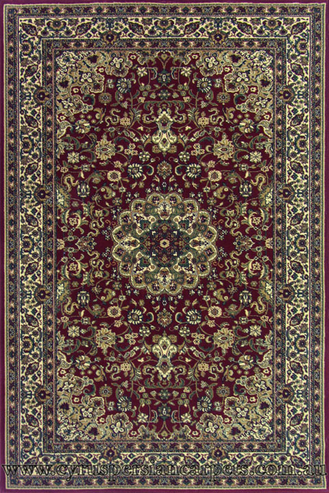 Changis Wool Traditional Medallion Rug 500 Red - Click Image to Close