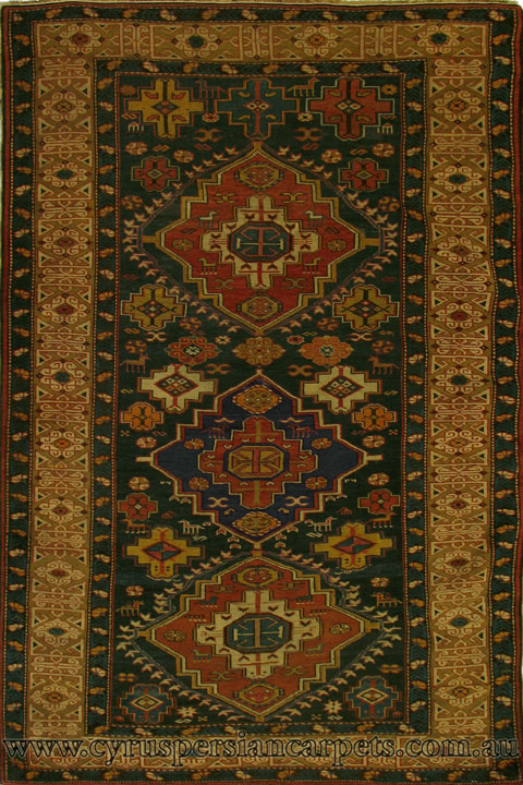 Shirvan Hand Knotted Antique Wool Rug - Click Image to Close