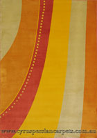 Yadigar Modern Striped Rug 1076A-Ivory-Orange