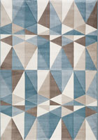 Federico Contemporary Abstract Rugs 2041 White D. Blue