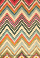 Kaleidoscope Contemporary Chevron Rug A243B White Cream