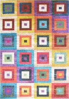 Kaleidoscope Square Pattern Rug B446A Multi Colour