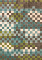 Morocco Sqaure Pattern Rugs 0W416 Aqua Multi LJ