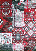 Patchworks Contemporary Abstract Rug 2998 Red