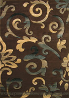 Pisa Contemporary Floral Rug 4329A Dark Brown