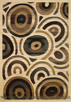 Pisa Contemporary Circle Design Rug 4334A White