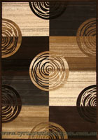 Pisa Contemporary Circle Design Rug A055A Dark Brown