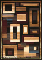 Pisa Contemporary Square Pattern Rug A056A Black